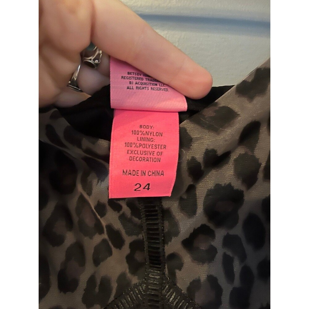 Torrid Betsey Johnson size 24 Black Leopard Bustier Mesh Skater Midi Dress - Picture 7 of 9